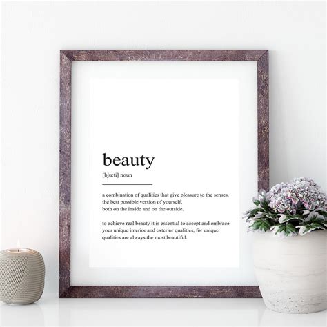 Beauty Definition Print Quote Print Definition Print Etsy Uk