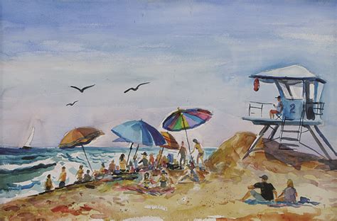Ken Harris Watercolors Beach Scenes