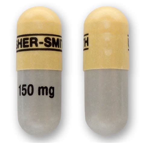 Upsher Smith 150 Mg Pill Gray And Yellowcapsule Shape Pill