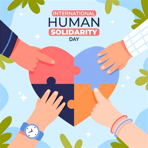 Ilustração Plana Do Dia Internacional Da Solidariedade Humana Vetor