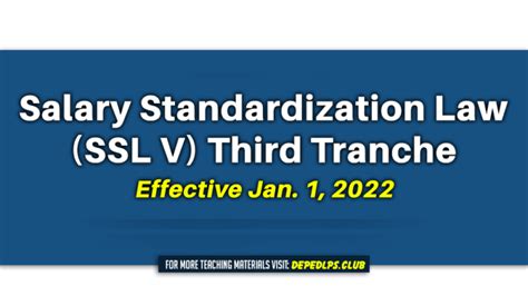 Salary Standardization Law V Ssl V Third Tranche Effectivity Date Jan 1
