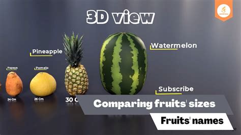 Comparing Fruits Sizes Size Comparison Fruits Names Bulk