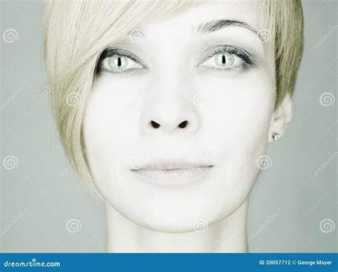 Beautiful Young Woman With Cat Eyes Stock Photo Image Of Feline