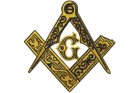 Masonic Symbol Embroidery Pattern Compass 4 Sizes Included