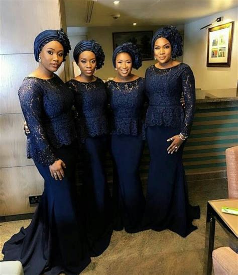2019 Navy Blue Bridesmaid Dresses Long Sleeve African Maid Of Honor