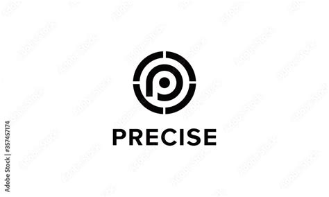P P Logo Precision Precision Logo Right Target Icon Symbol Stock