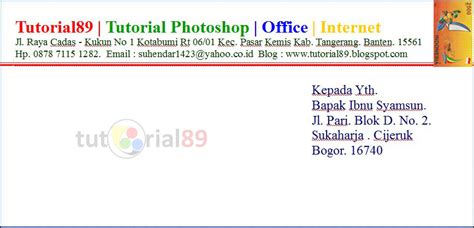Cara Membuat Kop Surat Pada Amplop Di Word - Kumpulan Surat Penting
