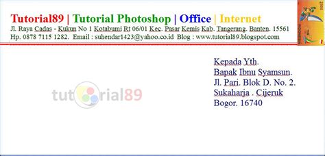 Cara Print Kop Surat Dan Alamat Surat Di Amplop Tutorial89