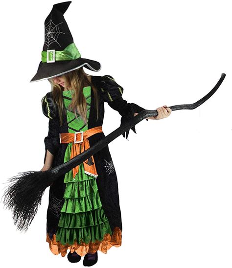 Fairytale Green Cute Witch Dress Halloween Costume Green Orange Size