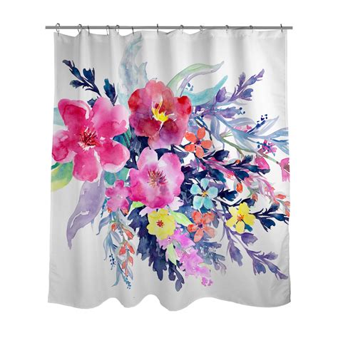 Floral Watercolor Vibrant Shower Curtain Made To Order Bath