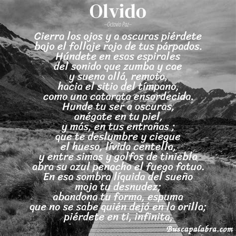 Poema Olvido De Octavio Paz Análisis Del Poema