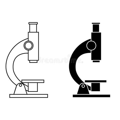 ícone Vetor Do Microscópio Sinal De Ilustração De Biologia Símbolo De