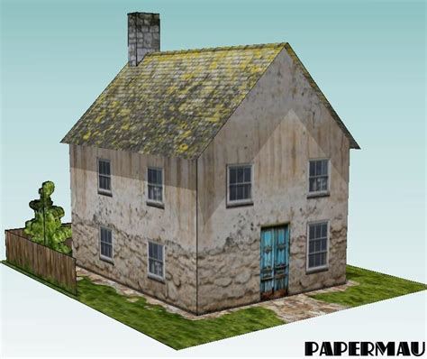 Papermau Desktop Architecture A Village House Paper Model By