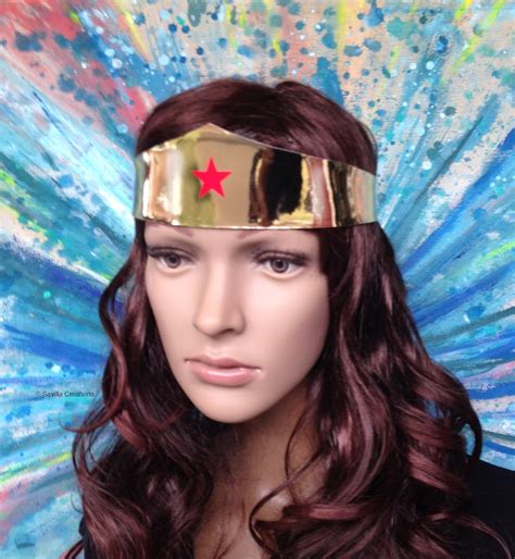 Deluxe Wonder Woman Tiara And Wrist Cuffs Hand Made In Usa Etsy