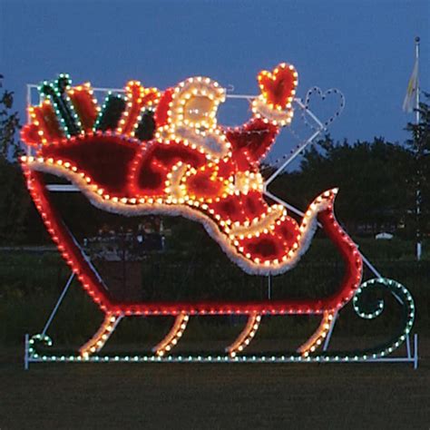 Holiday Lighting Specialists 122 Ft Animated Sleigh Outdoor Christmas