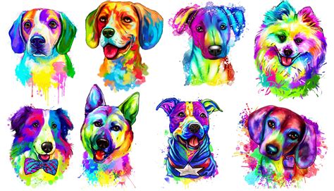 Watercolor Dogs Svg File Dog Bundle Creative Dogs Colorful Etsy Australia