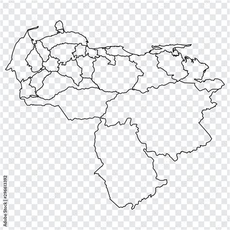 Vecteur Stock Blank Map Of Venezuela High Quality Map Venezuela With