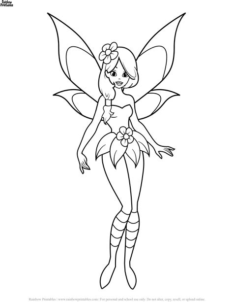 26 Pretty Fairy Kids Coloring Pages For Girls Free Rainbow Printables