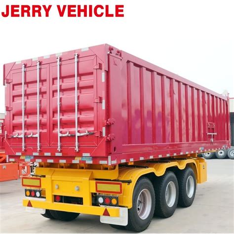 Hydraulic Rear Dump Trailer Axles Cubic Meter Tipper Semi Truck