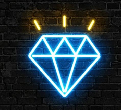 Diamond Neon Sign Shine Neon Light Sign Diamond Led Neon Etsy