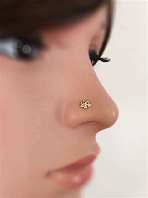 Nose Stud Gold 14k Nose Jewelry 20g Nose Piercing Stud Etsy