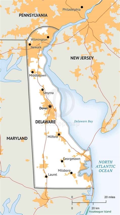 Stock Vector Map Of Delaware One Stop Map
