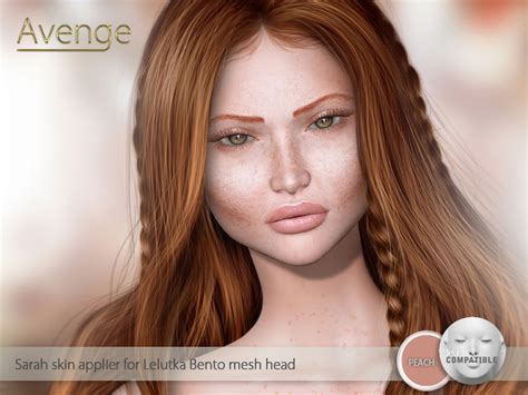 Second Life Marketplace Avenge Sarah Skin Applier For Lelutka Peach