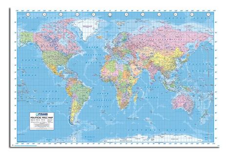 Large Political World Map Wall Chart Poster Published 2013 Laminated