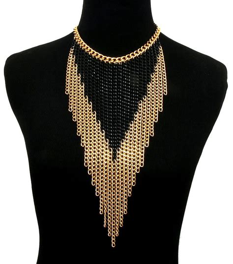 Black And Gold Bib Necklace See Kaistreasurechest Com Gold