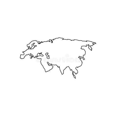 Flache Ikone Eurasien Karte Vektor Abbildung Illustration Von