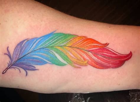 Rainbow Feather Tattoo Ashton Allen Tattoo Insider
