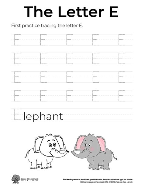 Practice Tracing The Letter E