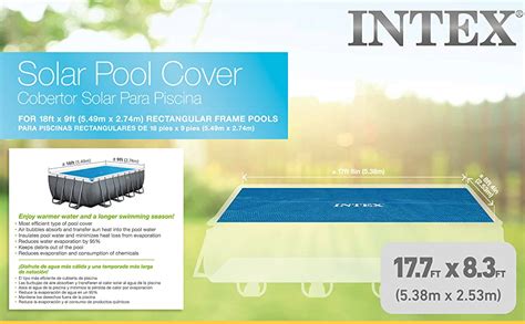 Intex 59957e Solar Cover For 18ft X 9ft Rectangular Frame Pools