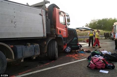 Hungary Minibus Crash Killed Driver And 9 Passengers Daily Mail Online