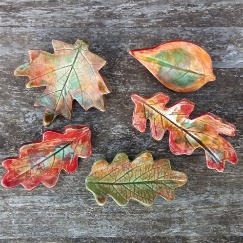 Autumn Leaf Ceramic Brooch Autumn Colours Ceramic Brooch Pin Autumn