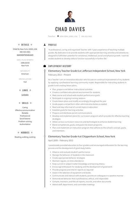 Teacher Resume And Writing Guide 12 Samples Pdf 2019