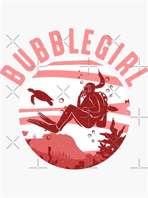 Scuba Diver Women Bubblegirl Scuba Diving Sticker For Sale By Fy83 Redbubble