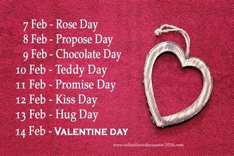 Valentine Day Week Date Sheet Pic Valentine Day Week Happy Promise