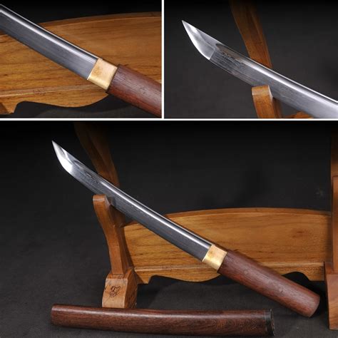 Handmade Japanese Sword Damascus Folded Steel Tanto Swordsandshirasaya