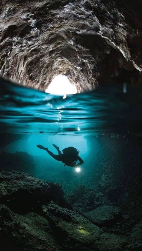 Beautiful Underwater Cave Agia Kyriaki In Greece Underwater Caves