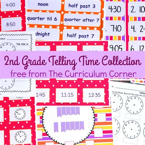 Telling Time Anchor Chart The Curriculum Corner 123