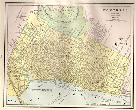 1888 Antique MONTREAL City Map of Montreal CANADA Gallery Wall | Etsy