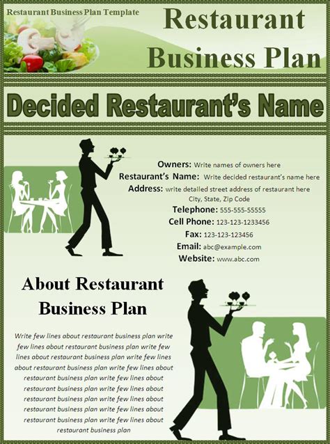 5 Free Restaurant Business Plan Templates Excel Pdf Formats