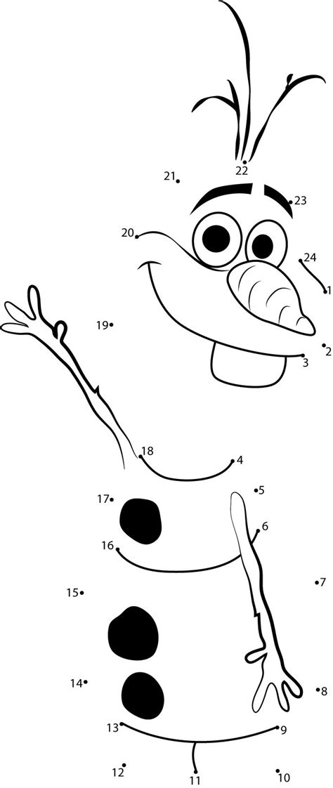 Dot to dot game is an educational game in which kids have to join the dots to create a shape. Olaf dot to dot printable worksheet - Connect The Dots ...