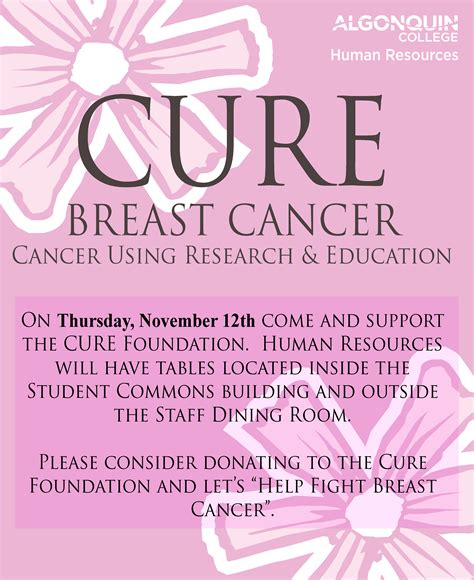 Cure Breast Cancer Algonquin College Wellness