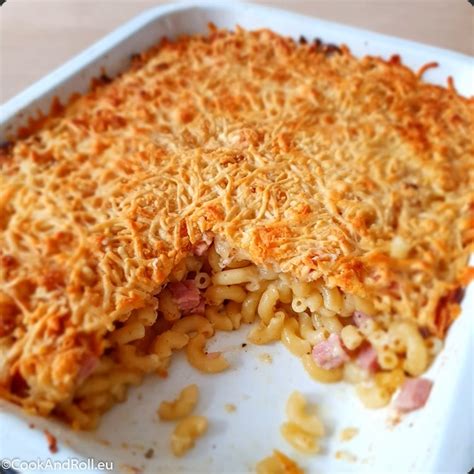 Macaroni jambon -fromage au gratin