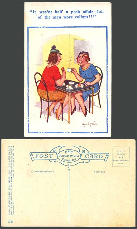 Donald Mcgill Old Postcard Comic Not Half Posh Affair Lots Men Wore Collars 1761 For Sale