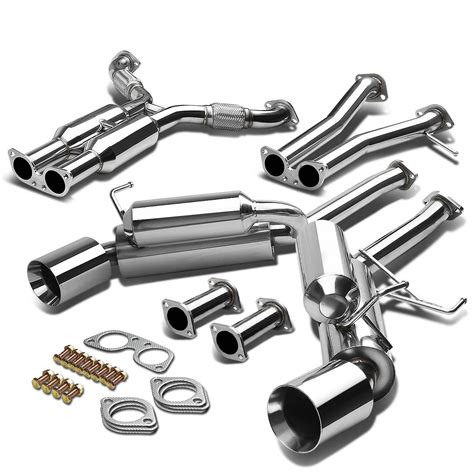 Buy Dual 45 Inches Rolled Muffler Tip Catback Exhaust System