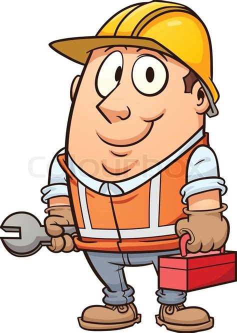 Cartoon Construction Worker Vector Stock Vector Colourbox