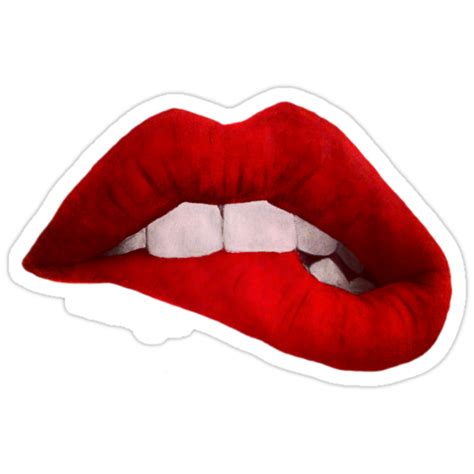 Biting Lips Stickers By Immattc Redbubble